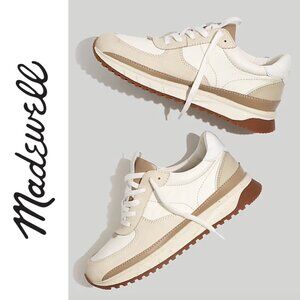 Madewell | Kickoff Sneakers in Neutral/Cream Colorblock Leather | 7.5